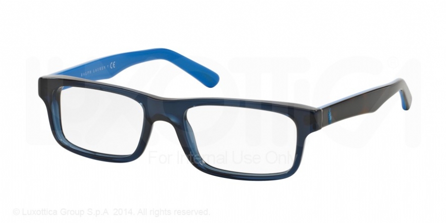Polo Ralph Lauren Ph 2140 5563 Transparent Blue Authentic Eyeglasses 54-18-145 Polo PH2140 Eyeglass Frames 5563-54 - Trasparent Blue PH2140  main image 2