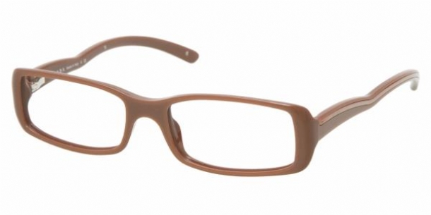 PRADA VPR06M Eyeglasses in color Hazelnut Mordore PRADA PR06ZV Brown Havana Logo Square Unisex Eyeglasses  main image 2