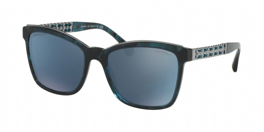CHANEL Square Chain Sunglasses 5360-Q Dark Blue 185388
