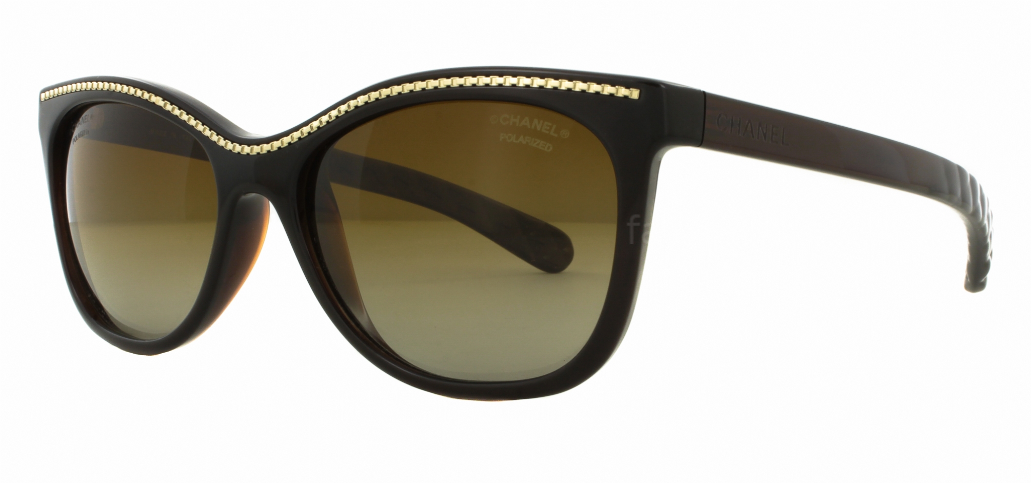Chanel Polarized Sunglasses 6041 Chanel 6041 Black + Silver Quilted Cat Eye Sunglasses main image 3