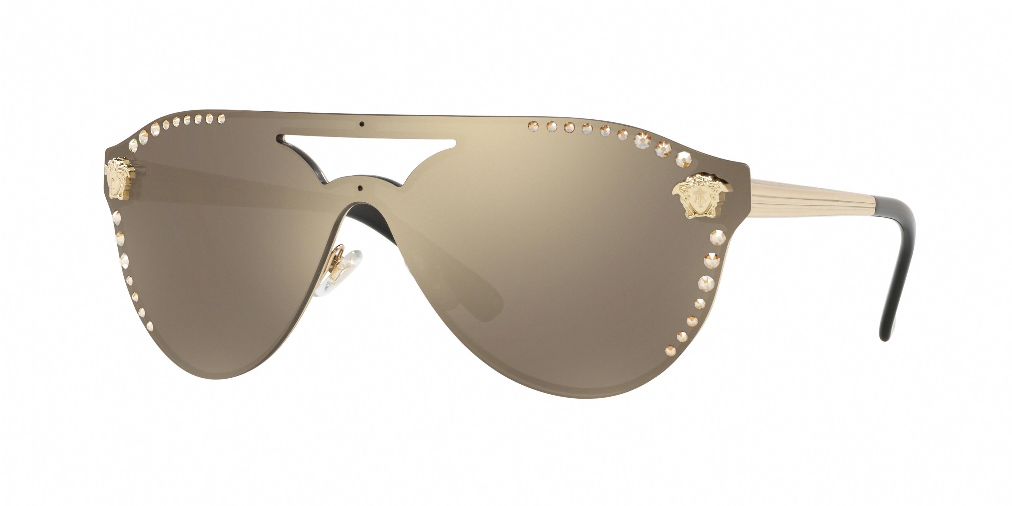 NWT gold Versace sunglasses 2161 Versace Womens Sunglasses Gold/Brown Metal - Non-Polarized  main image 4