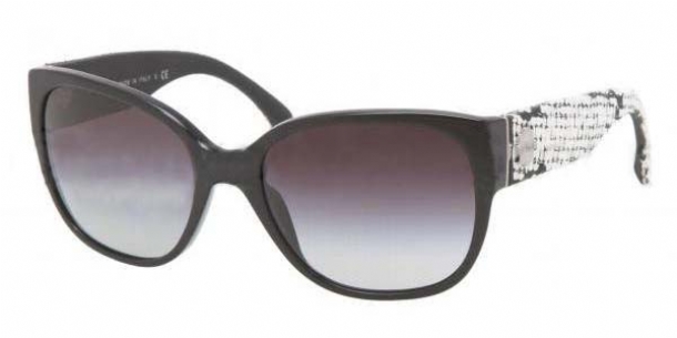 Chanel Tweed Black CC Polarized Sunglasses 5237 Chanel Black Frame and Tweed Polarized Wayfarer Sunglasses  main image 4