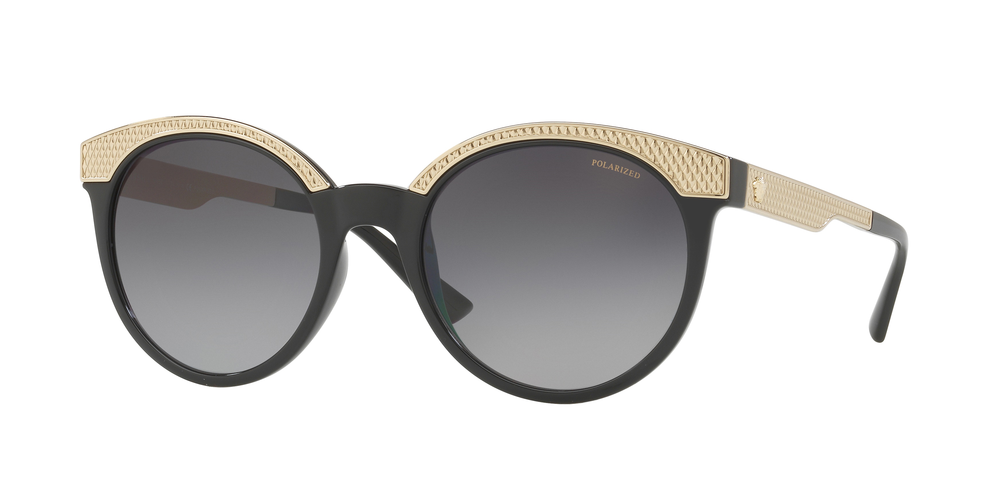 Versace MOD 4330 Black & Gold Gradient Grey Sunglasses Sunglasses Versace 4330 Versace Sunglasses VE4330 GB1/87  main image 3